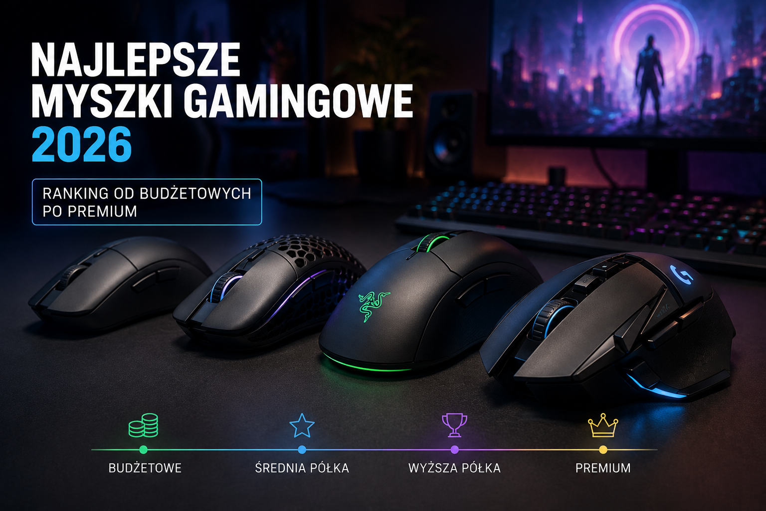Najlepsze myszki gamingowe 2026 - ranking od budżetowych po premium