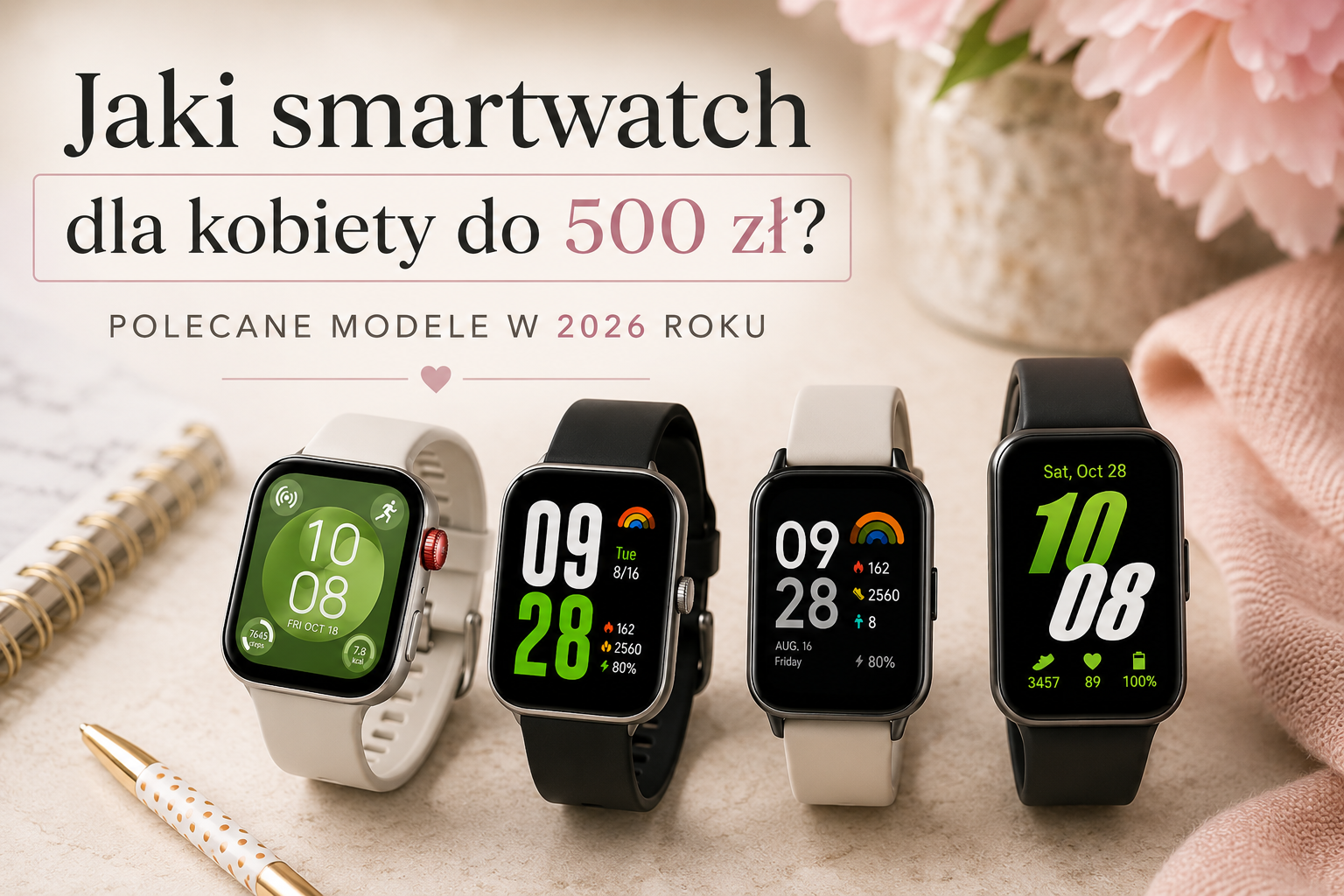 Jaki smartwatch dla kobiety do 500 zł? Polecane modele w 2026 roku
