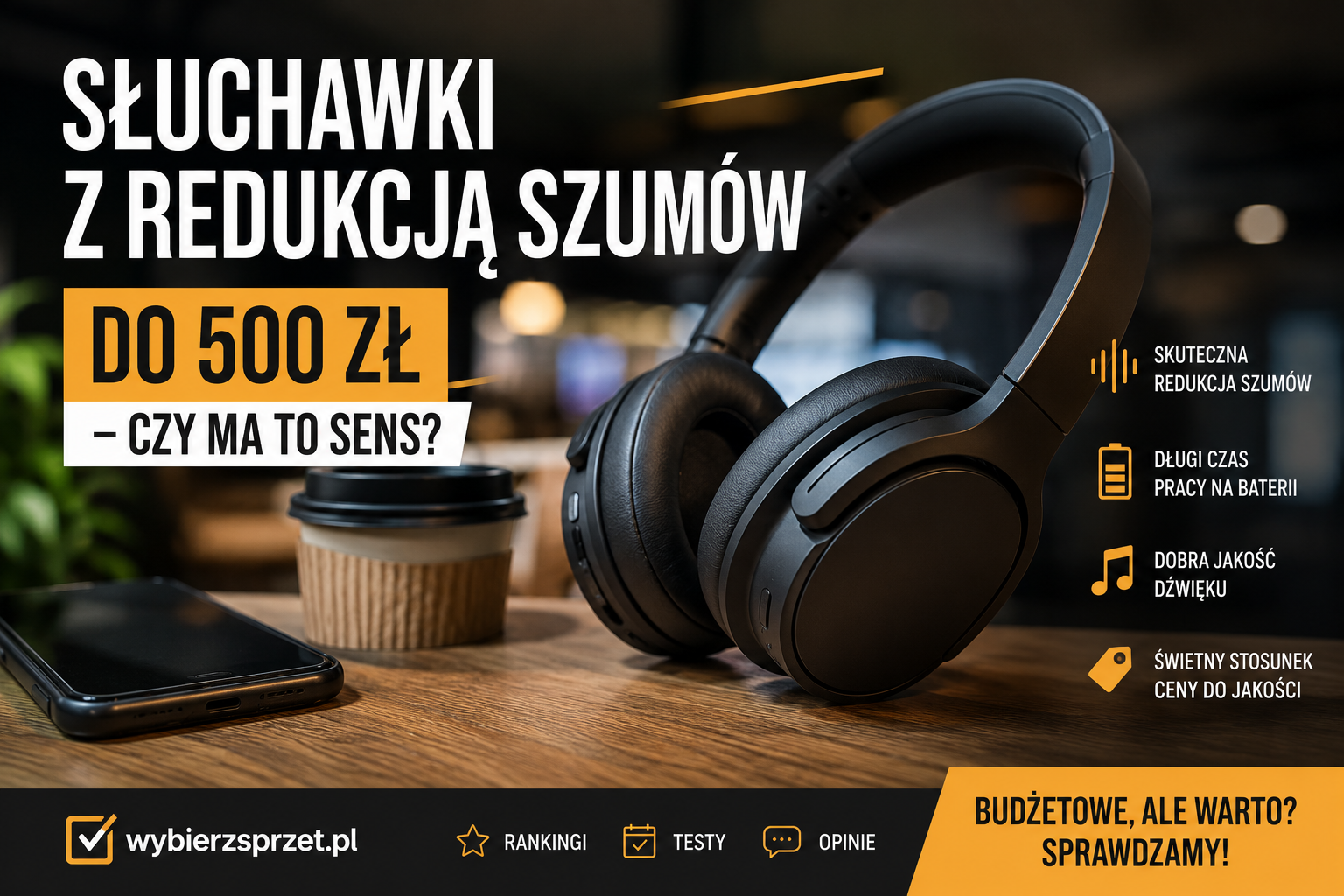 Słuchawki z redukcją szumów do 500 zł - czy budżetowe modele mają sens?
